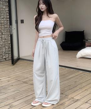 韓国 スウェットパンツ サイドスナップベルト ゴムウエスト 韓国 スウェットパンツ サイドスナップベルト ゴムウエスト