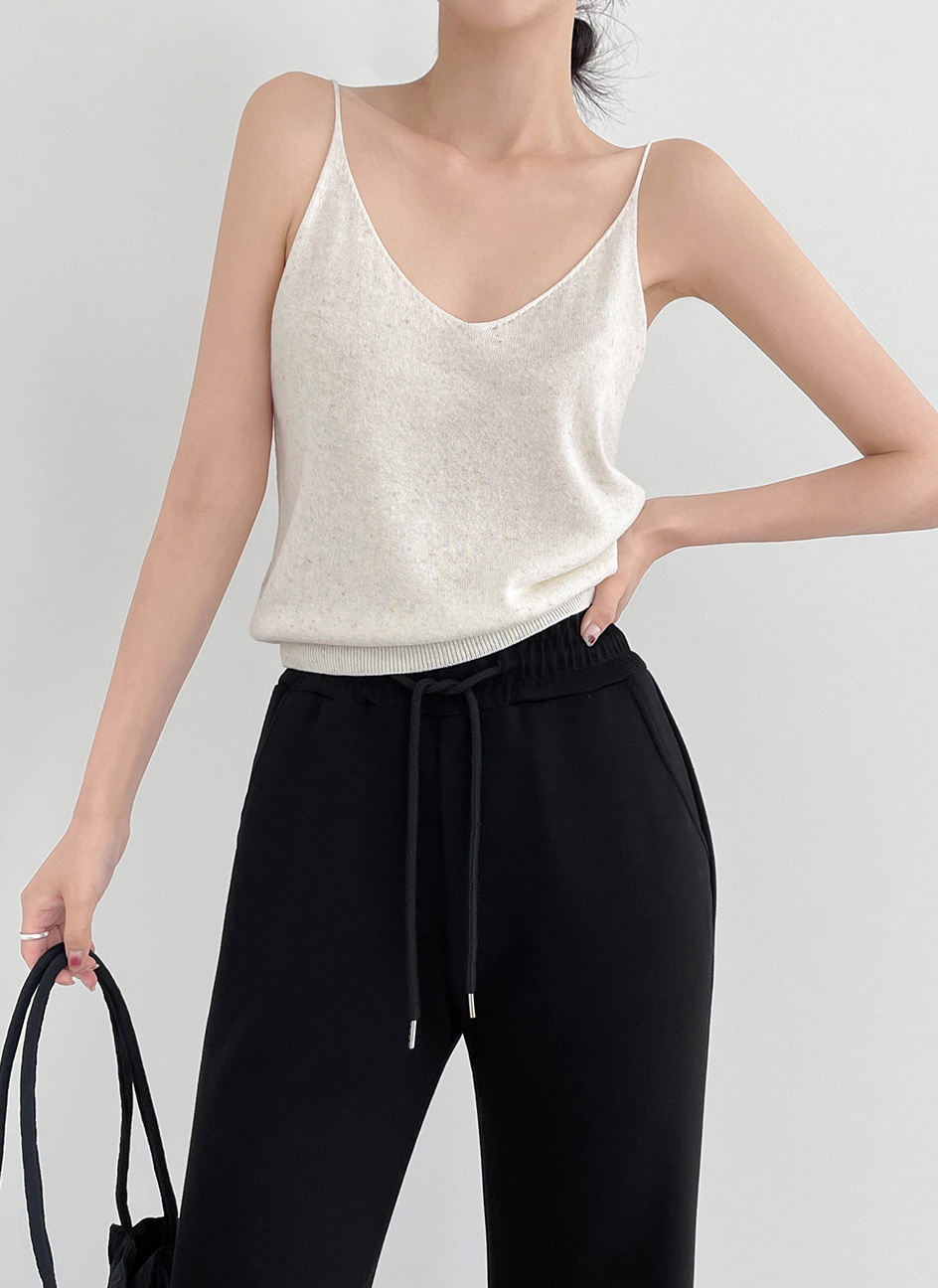 リネン混Vネックオールシーズンキャミソール | レディースファッション