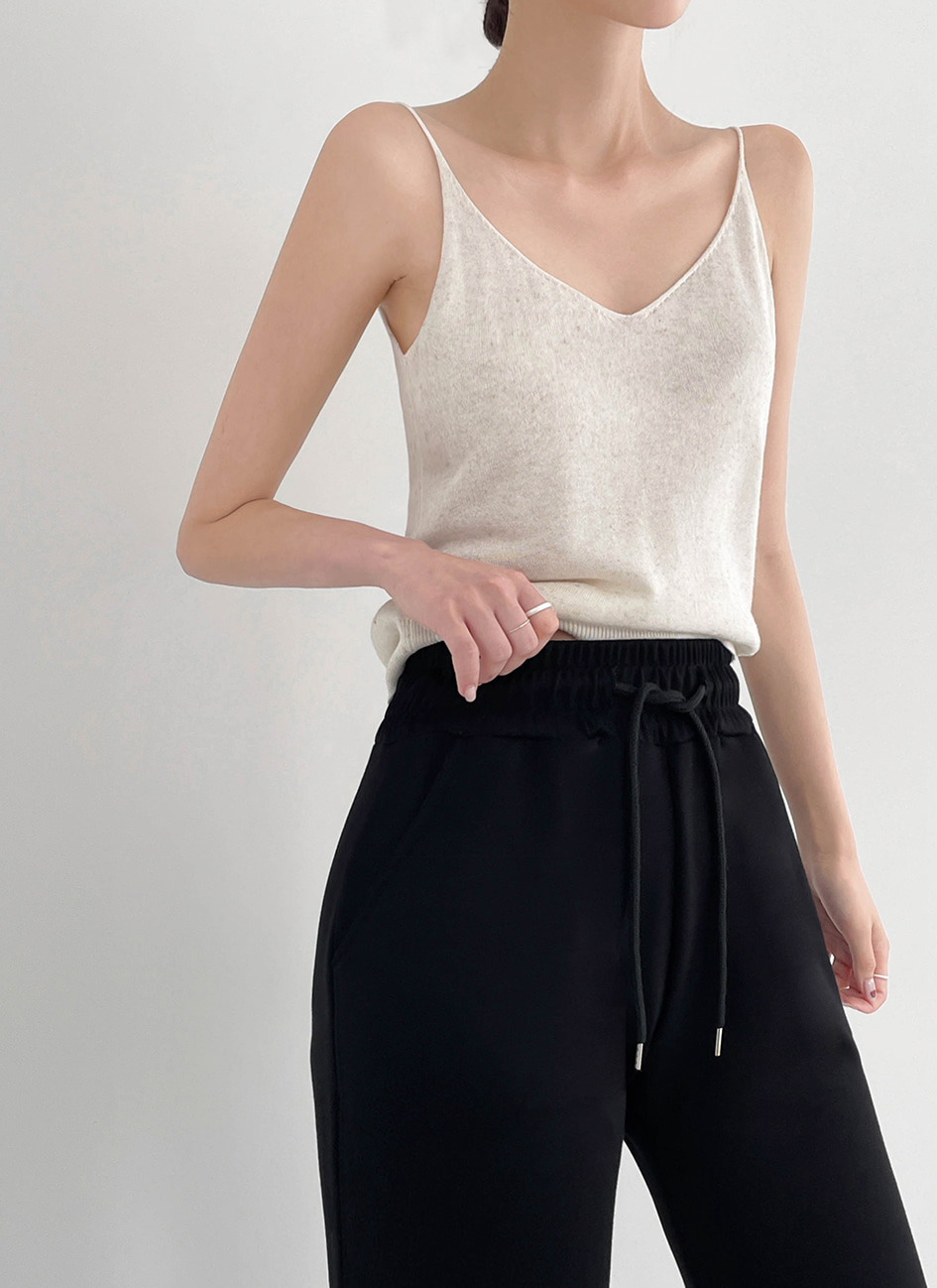リネン混Vネックオールシーズンキャミソール | レディースファッション