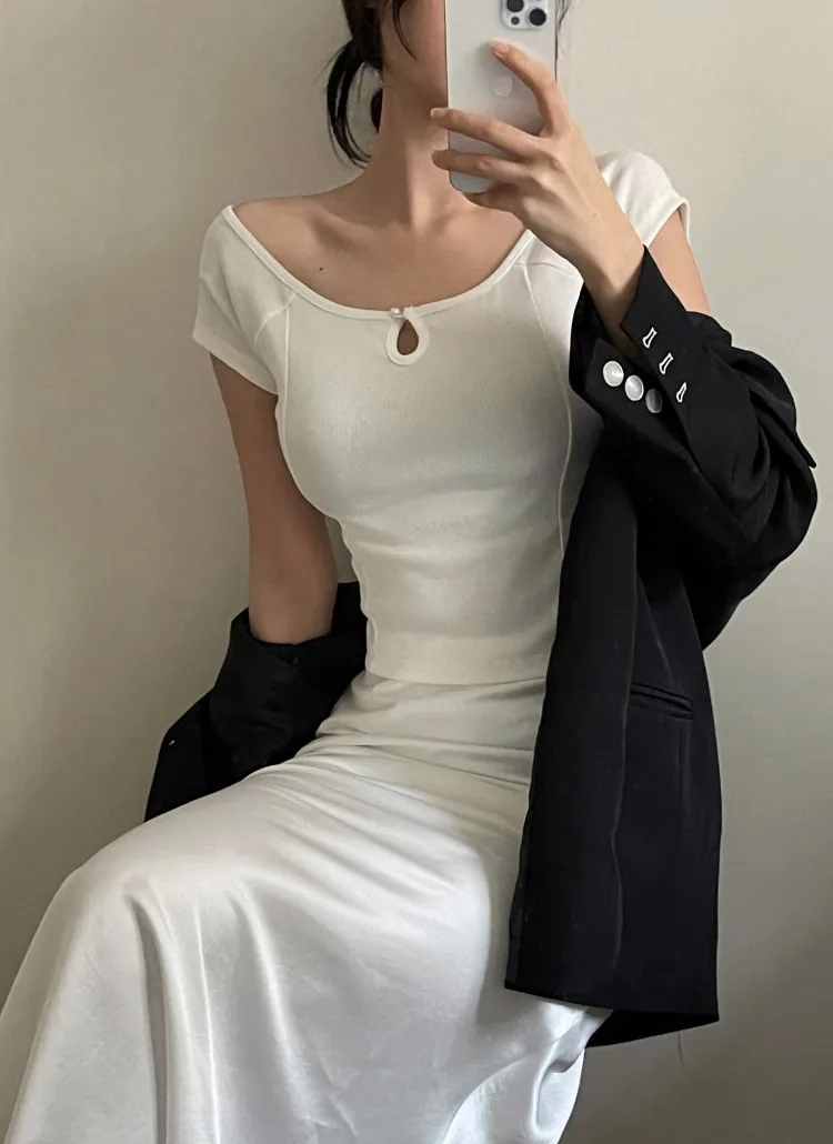 リブエコパールパール調ボタンクロップドスリムTシャツ | yefit | 詳細画像1