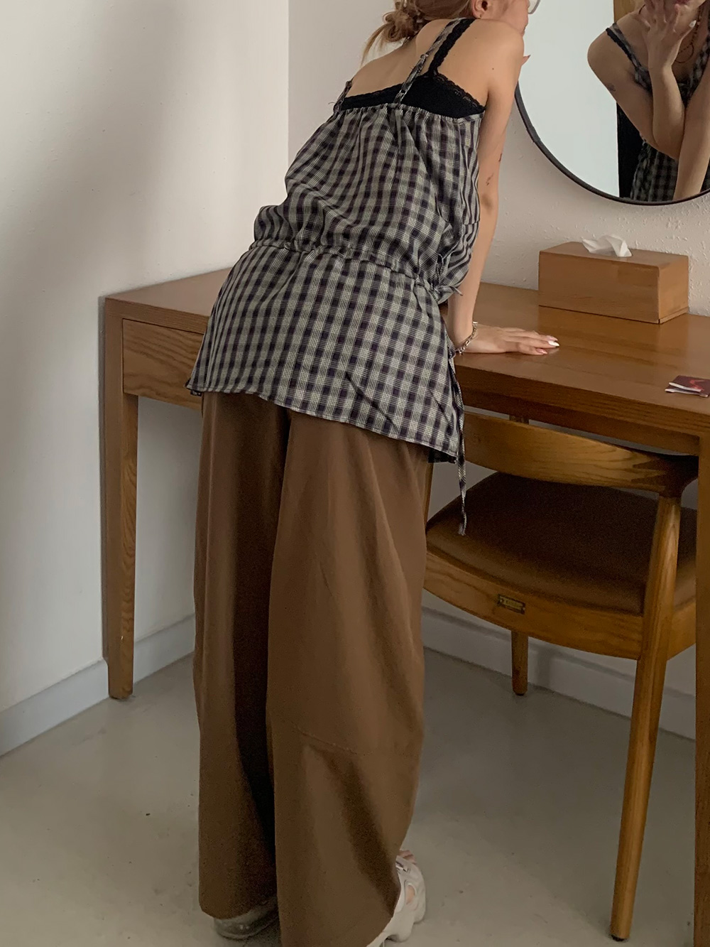 ドローストリングチェックワンピース | 詳細画像5