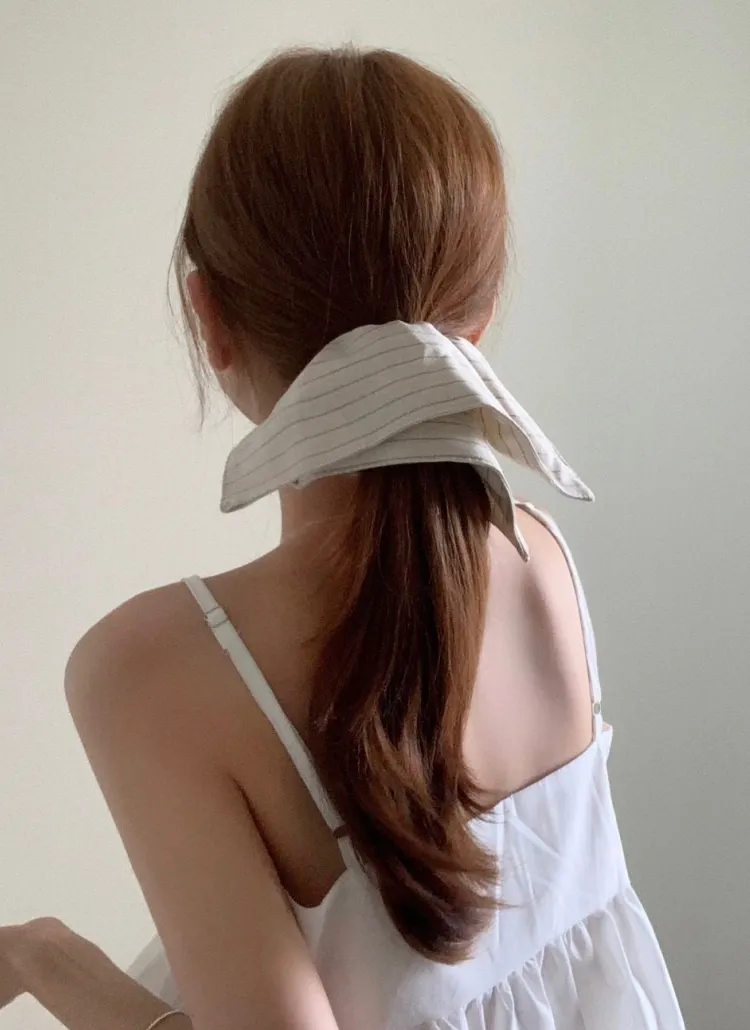 ゴムポイントボーダーシュシュヘアゴム | yefit | 詳細画像1