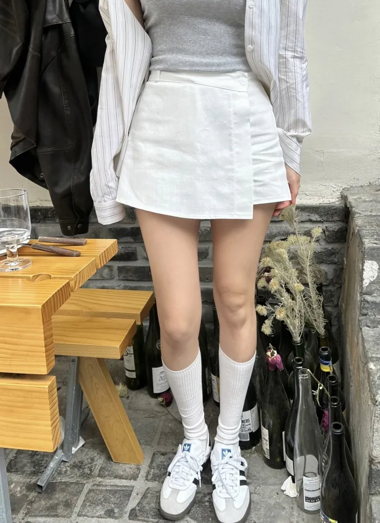ミニAラインバックゴムラップスカートパンツ | yefit | 詳細画像1