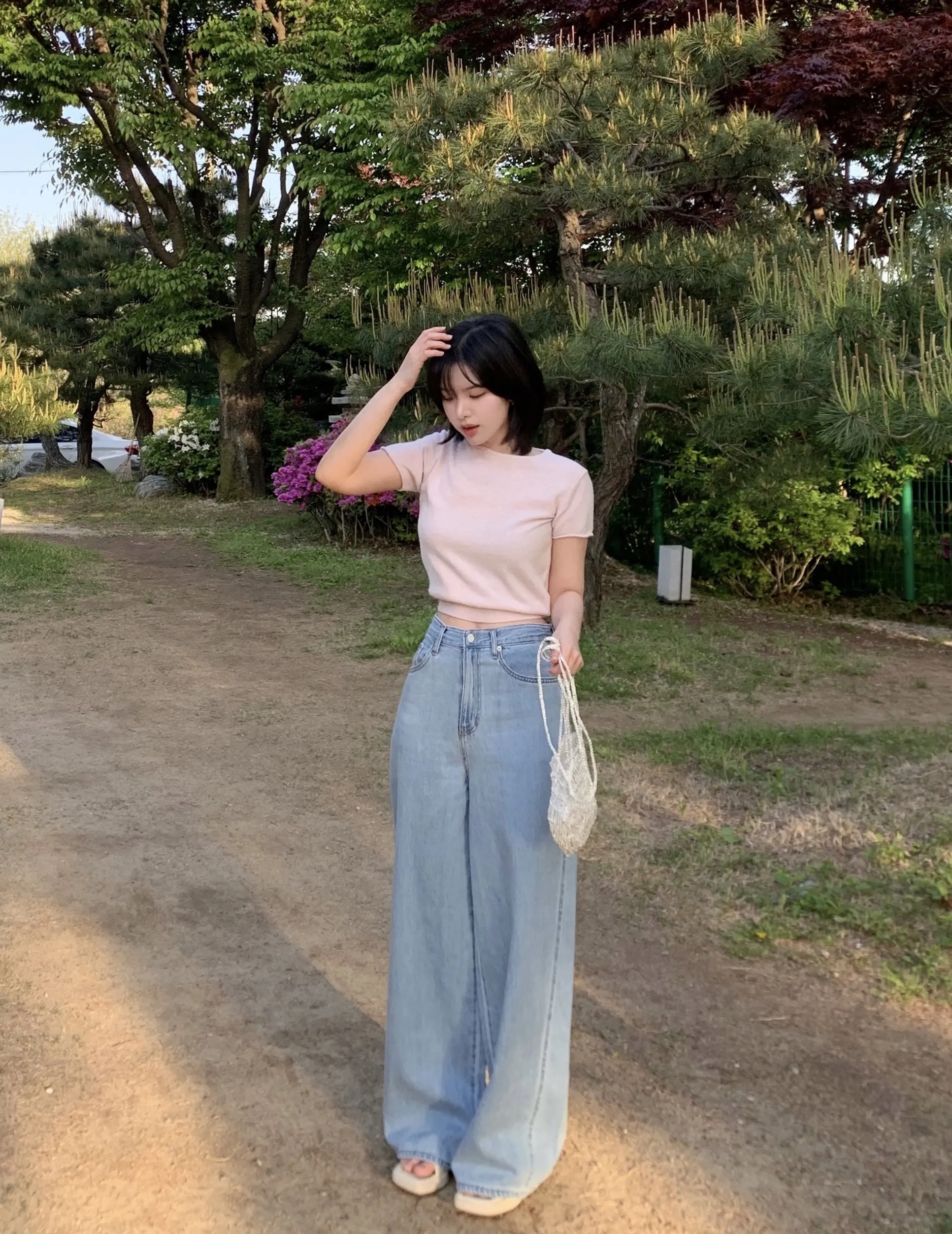 ワイドラインデニムパンツ | mingbelle | 詳細画像1