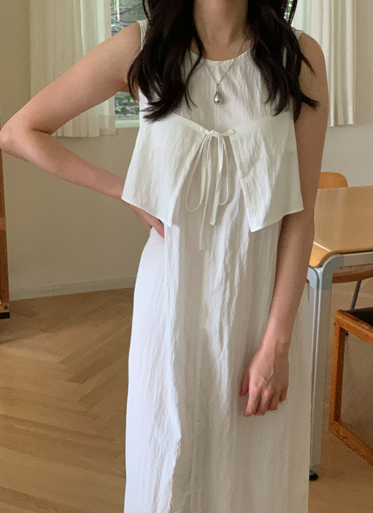 【新品】bul bul バルバル タック リボン ロング ワンピース ナチュラン 新品】bul bul バルバル タック リボン ロング ワンピース