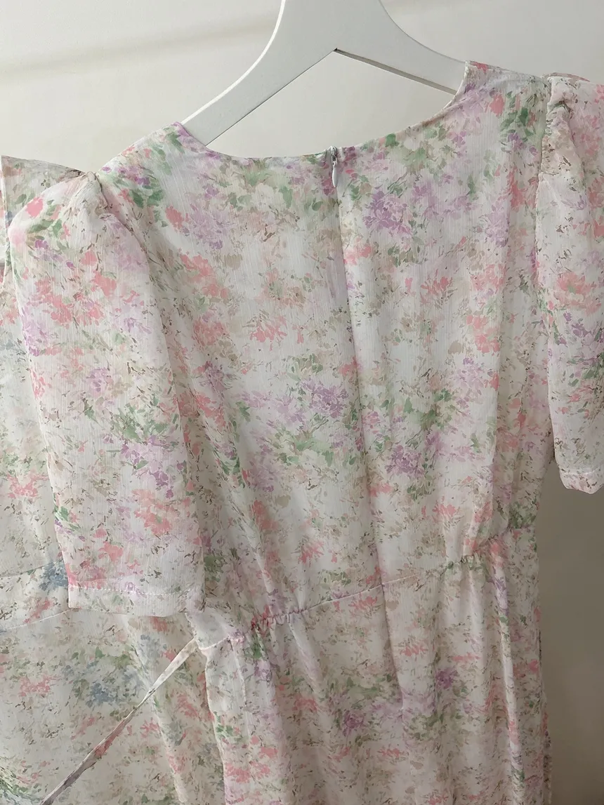 シフォンパフスリーブロング花柄ワンピース | mirangmirang | 詳細画像17