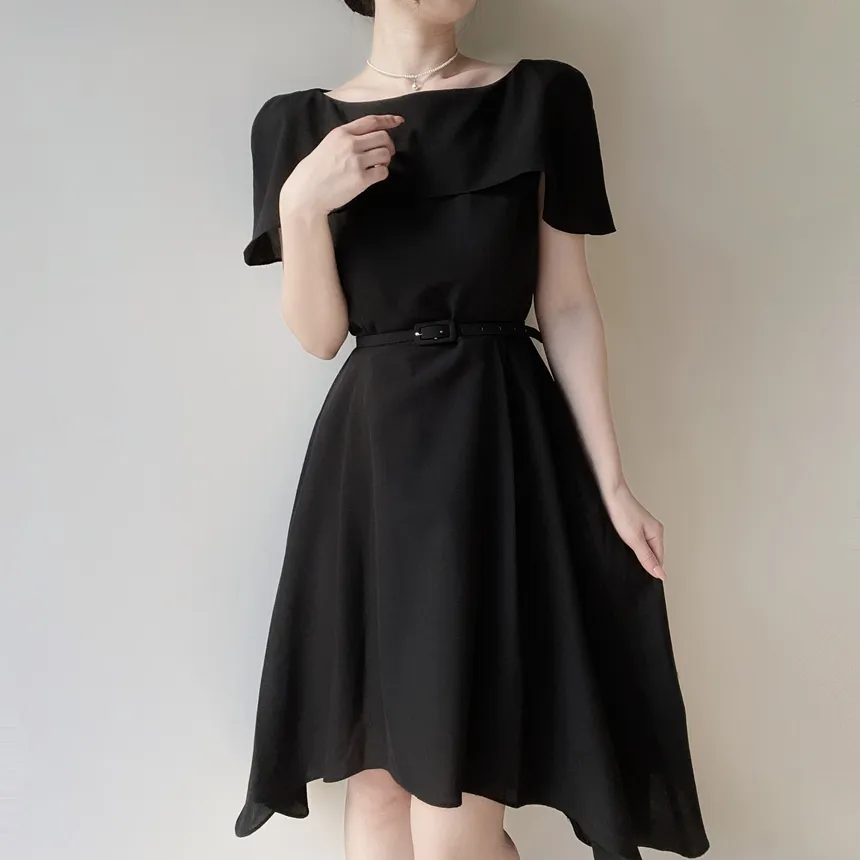 シフォンフレンチスリーブロングAラインワンピース | mirangmirang | 詳細画像21