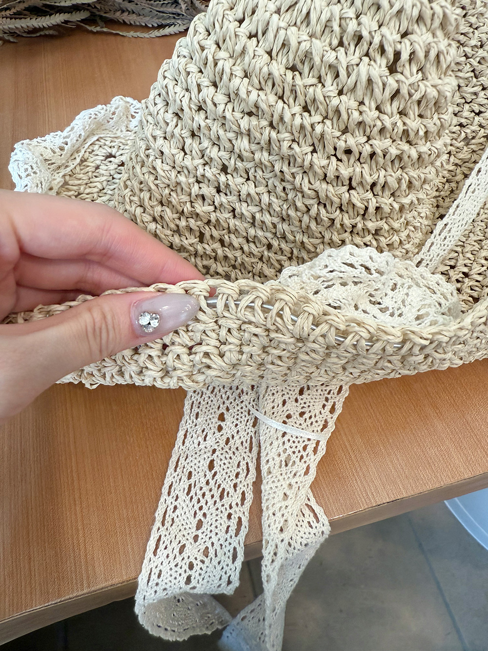 レースリボンストローハット | 詳細画像5