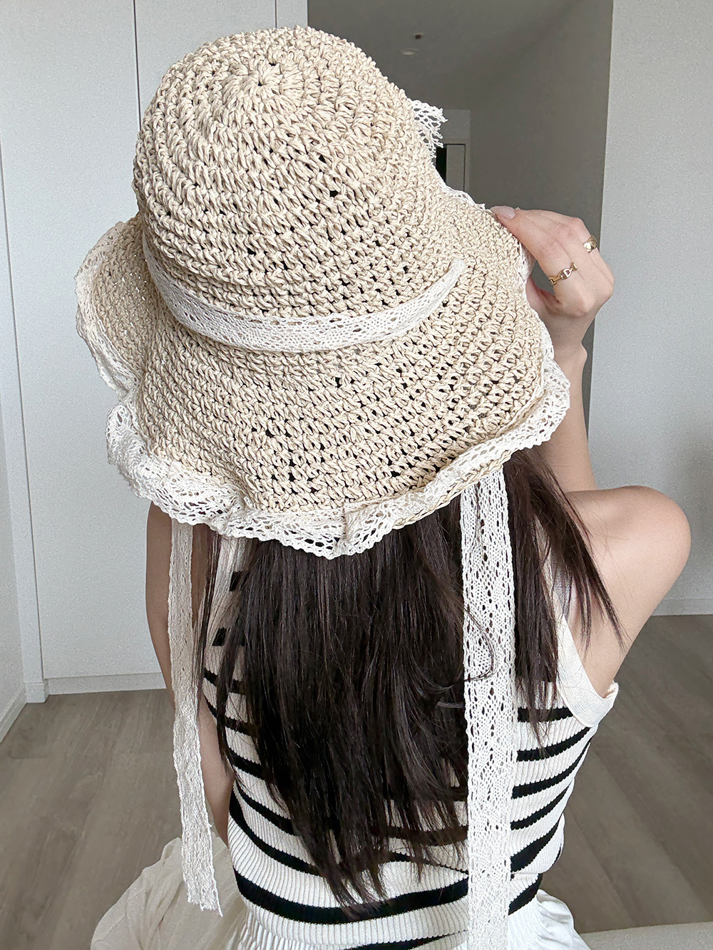 レースリボンストローハット | 詳細画像8