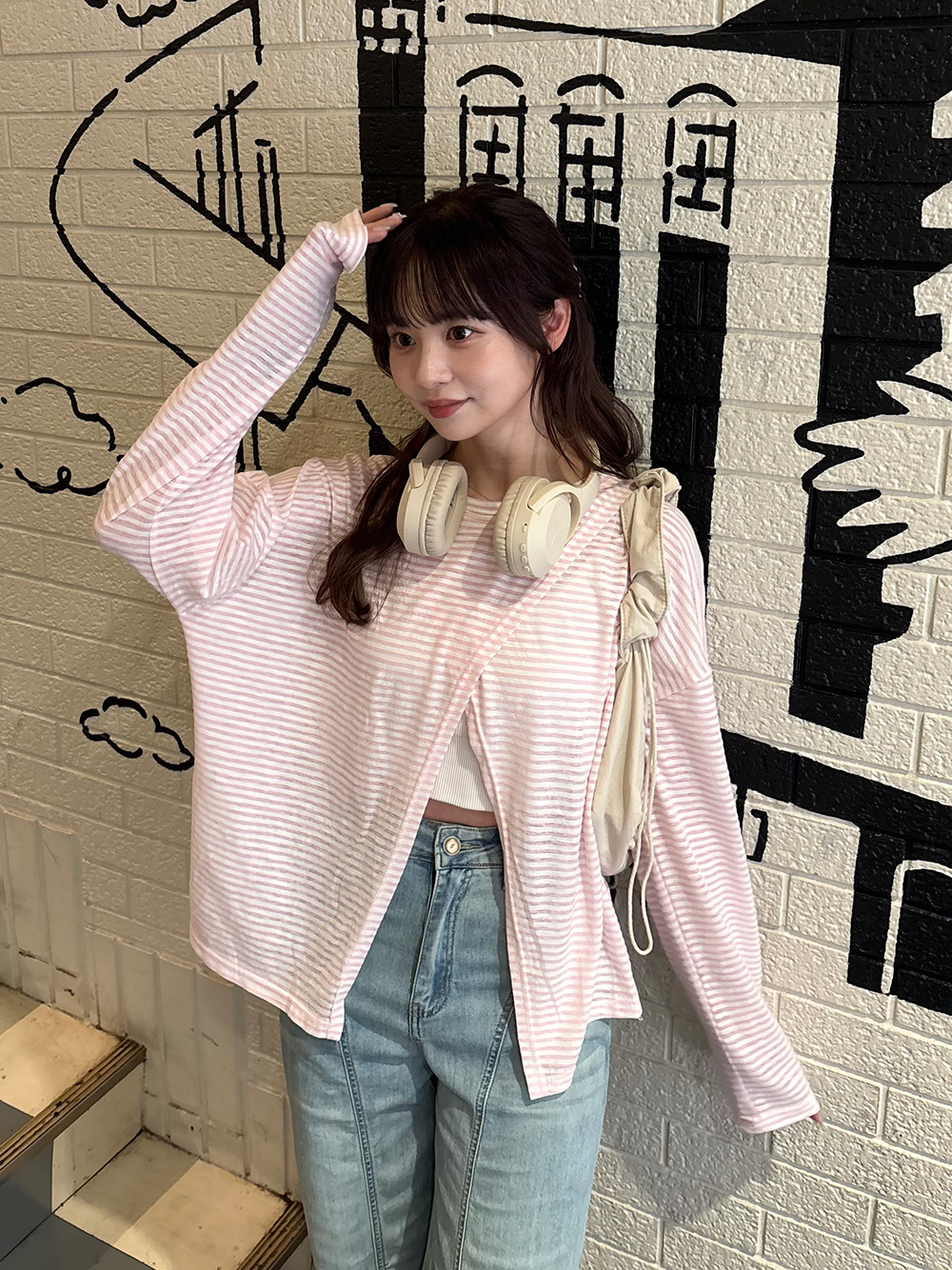 ボーダークロススリットTシャツ | 詳細画像6