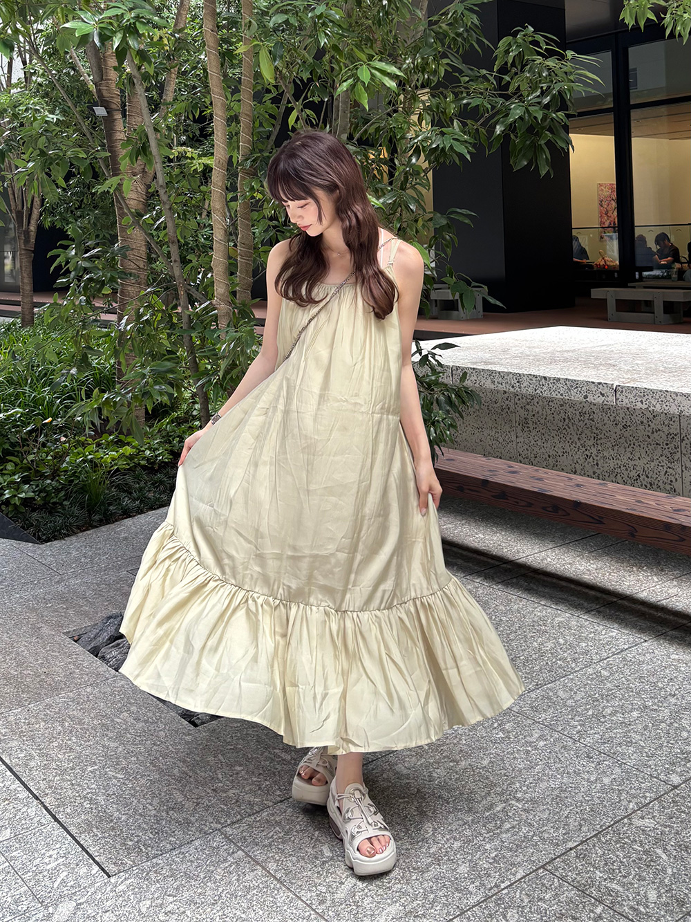 バックリボンギャザーキャミワンピース | 詳細画像2