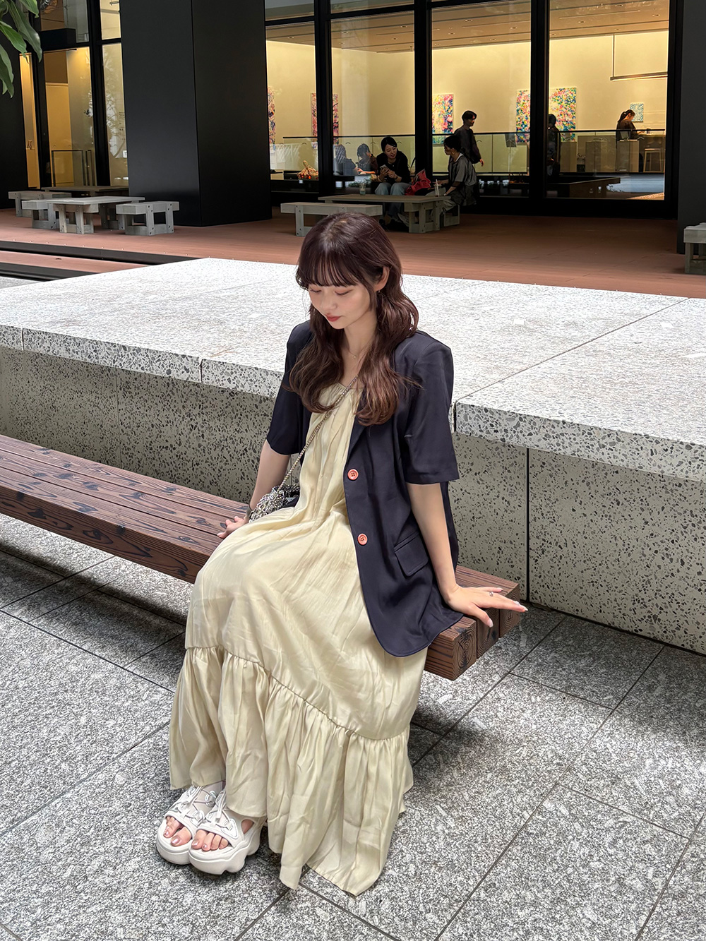 バックリボンギャザーキャミワンピース | 詳細画像3