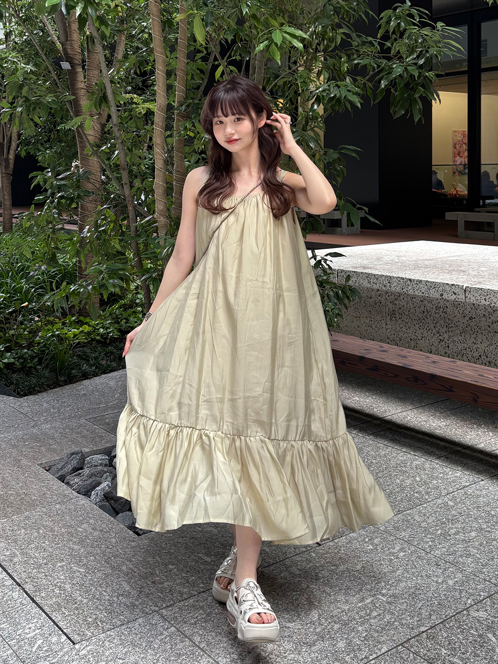 バックリボンギャザーキャミワンピース | 詳細画像4