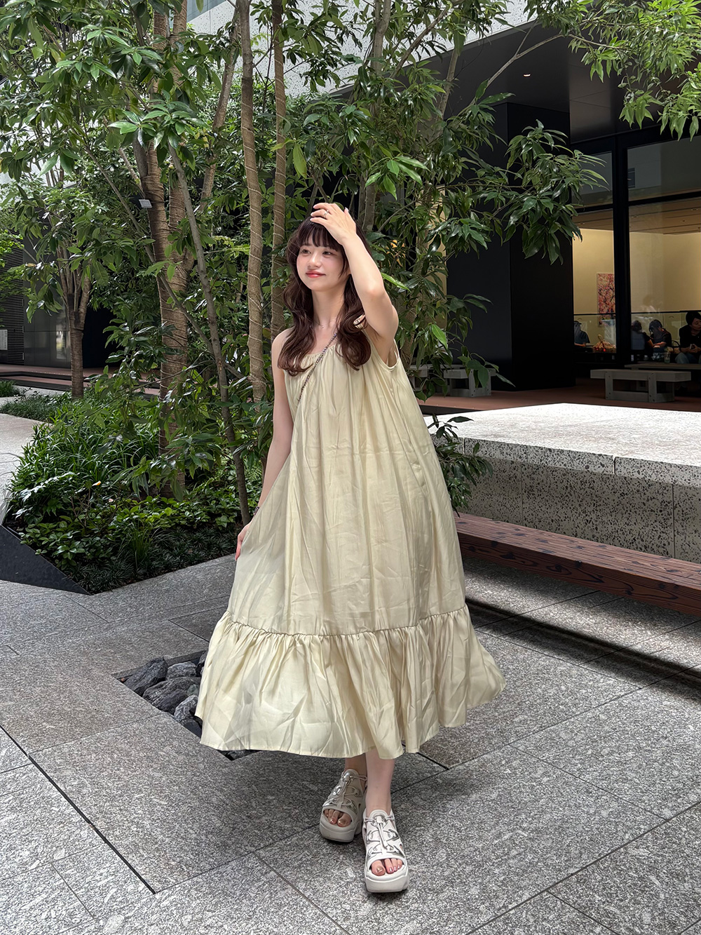 バックリボンギャザーキャミワンピース | 詳細画像8