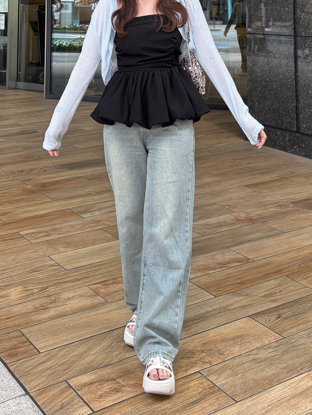 レースキュービックデニムパンツ | 詳細画像2