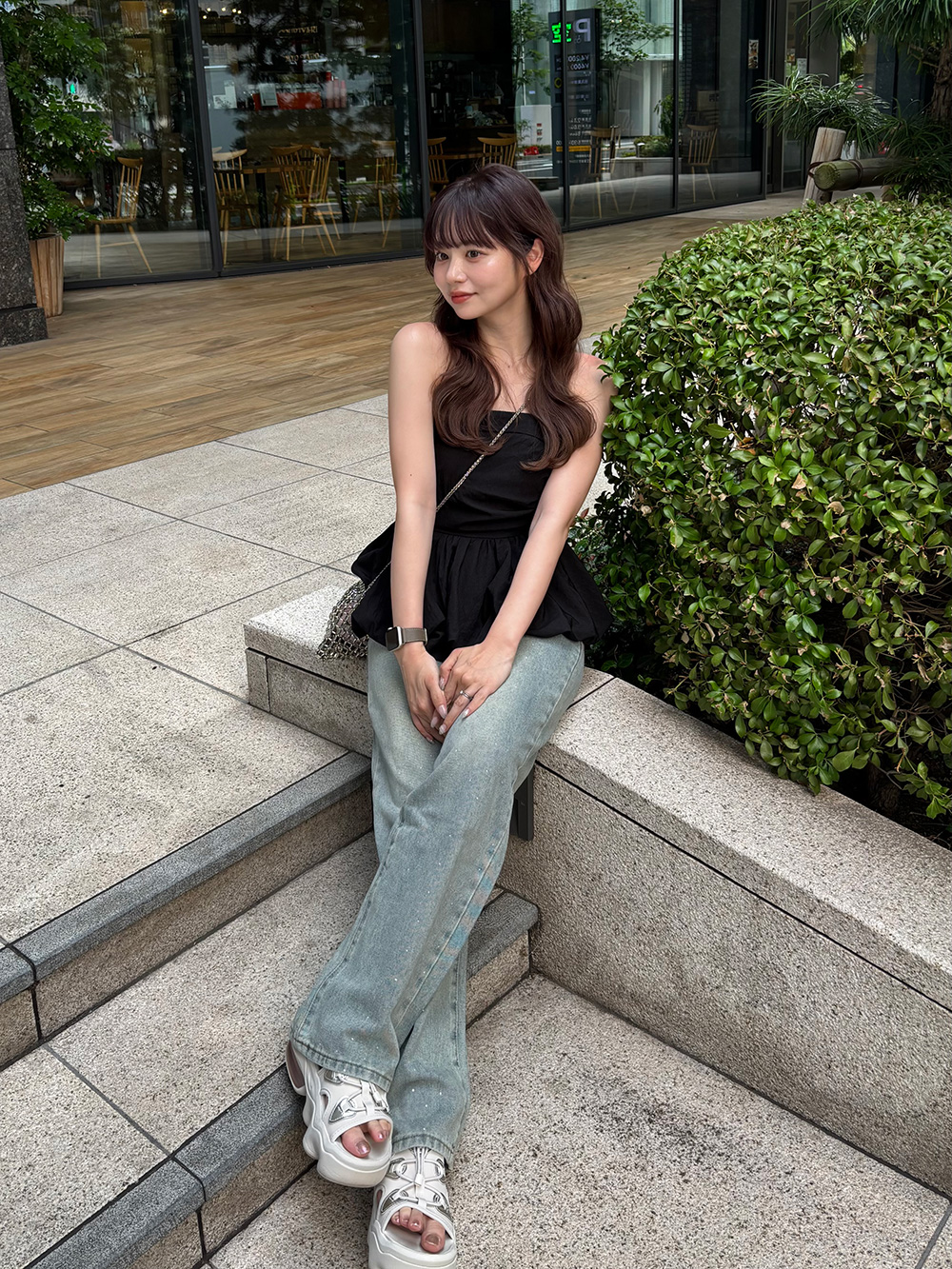 レースキュービックデニムパンツ | 詳細画像4