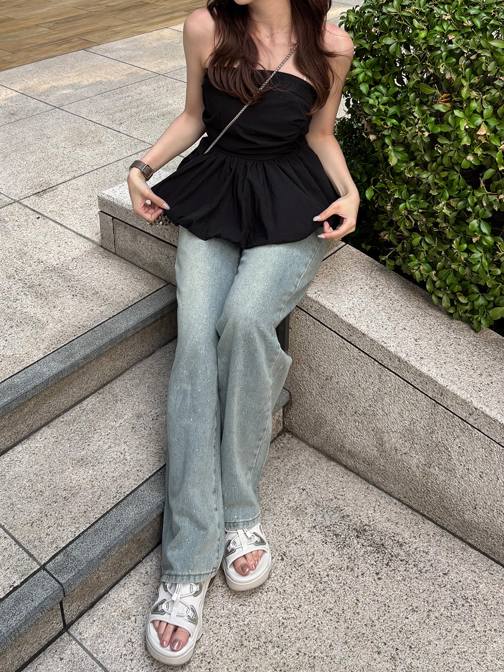 レースキュービックデニムパンツ | 詳細画像5