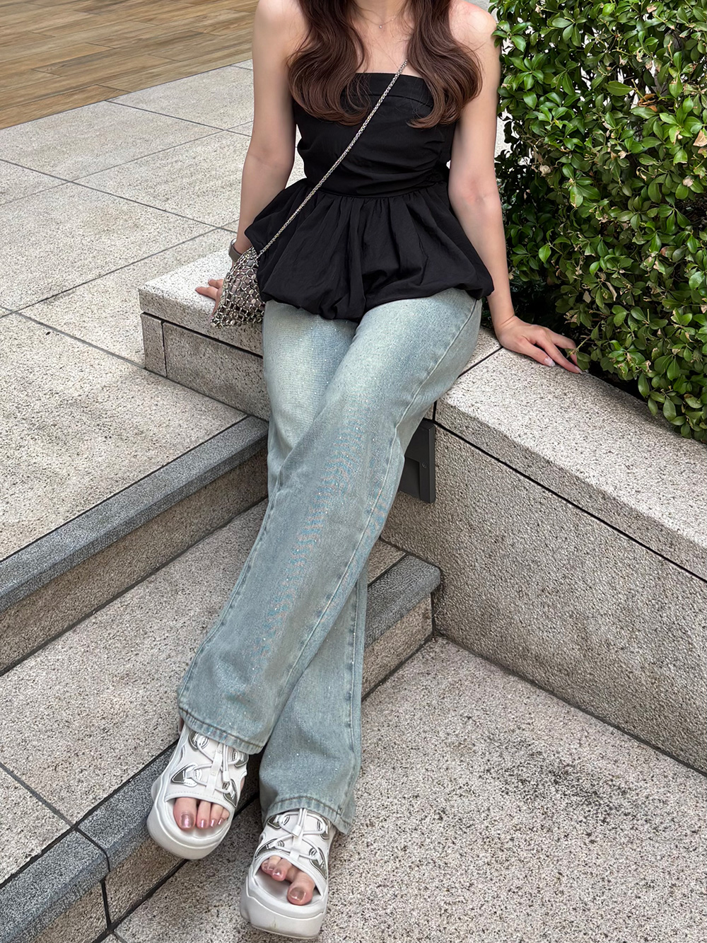 レースキュービックデニムパンツ | 詳細画像7