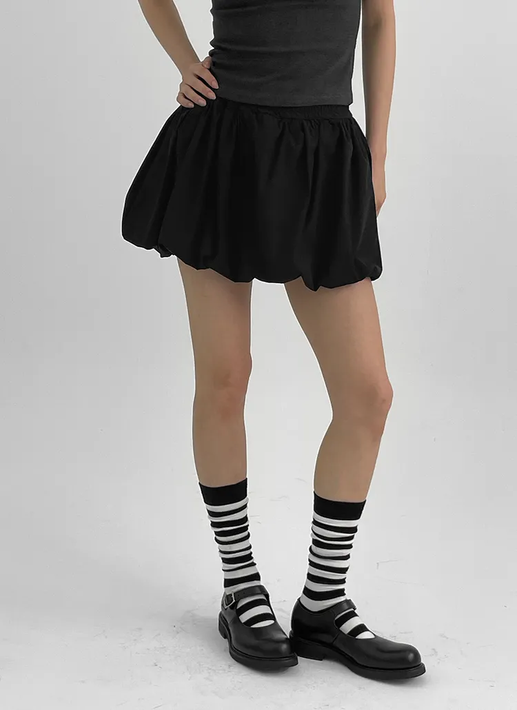 ウエストゴムバルーンミニスカートパンツスカート | blackup | 詳細画像1