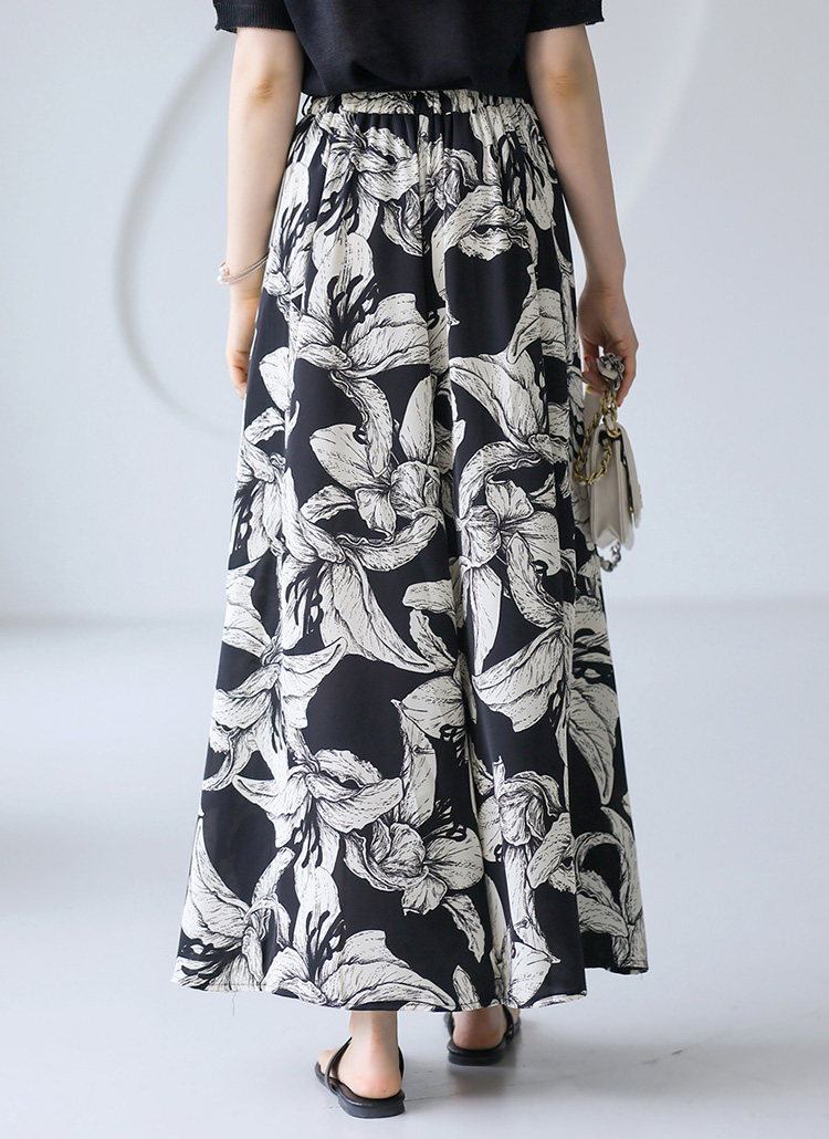 ワイドバックゴム花柄パンツ | レディースファッション通販 - DHOLIC