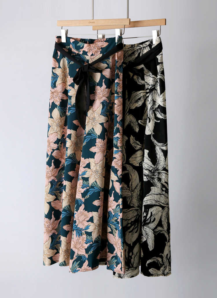 ワイドバックゴム花柄パンツ | レディースファッション通販 - DHOLIC
