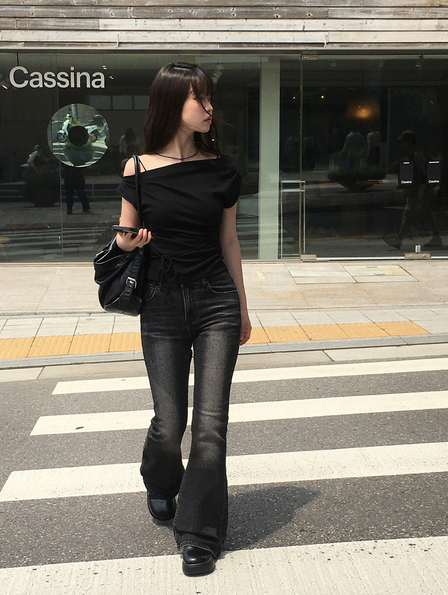 GAP ウォッシュウェルブーツカットデニム ブラック pablo vinci セール】ウォッシュウェル ブーツカットデニム（デニムパンツ