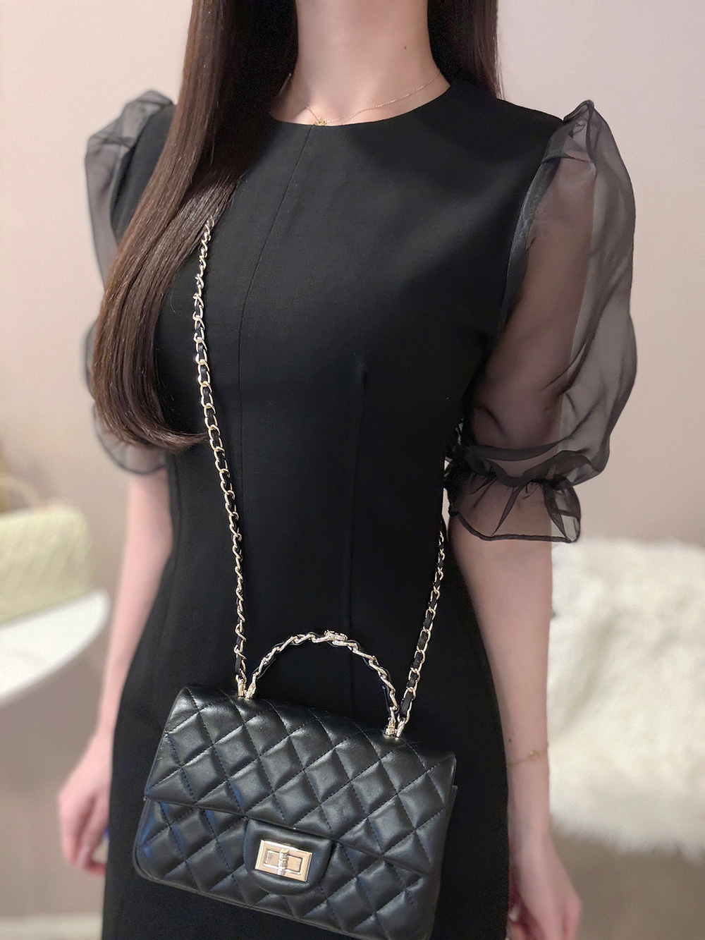 シフォンパフスリーブワンピース | 詳細画像12