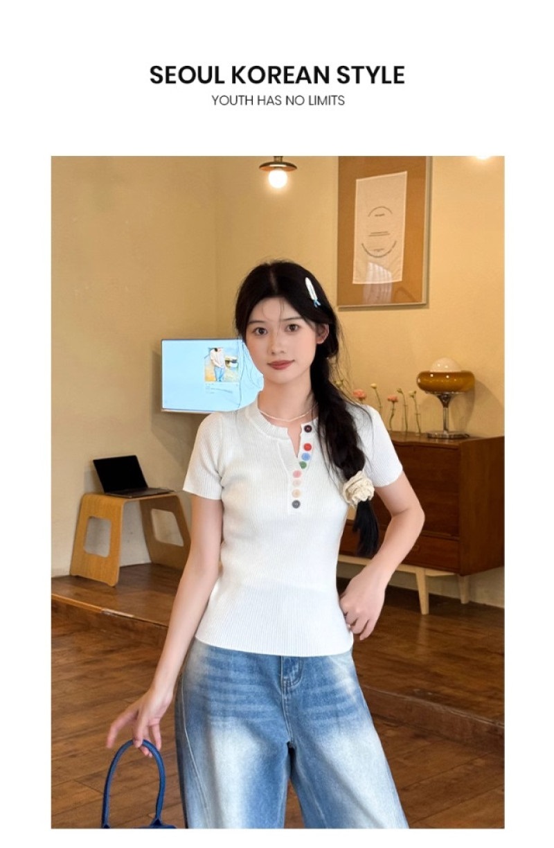 ボタン半袖Tシャツ | 詳細画像3