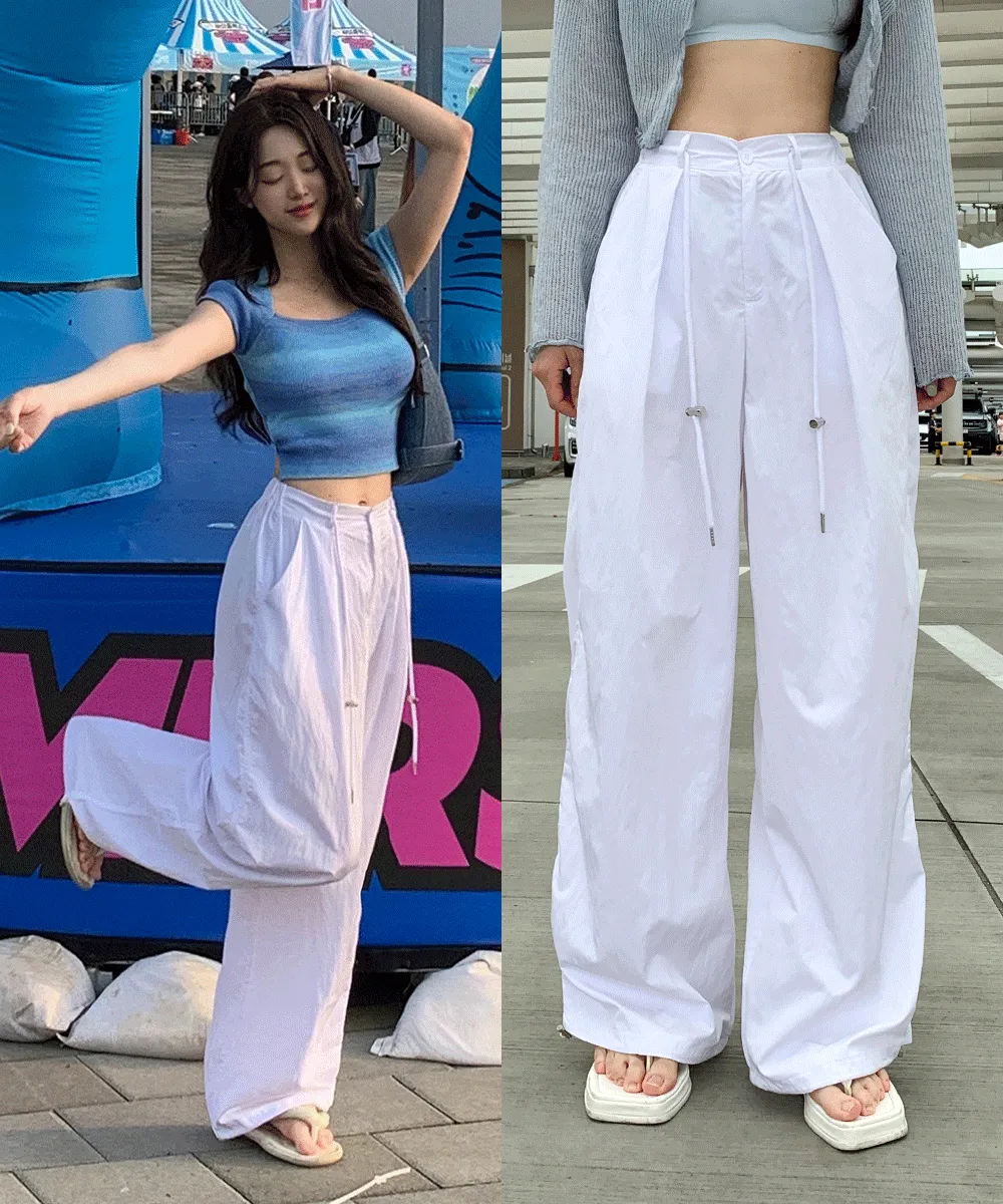 バックゴムワイドドローコードツータックカラーパンツ | wannabemuse | 詳細画像1