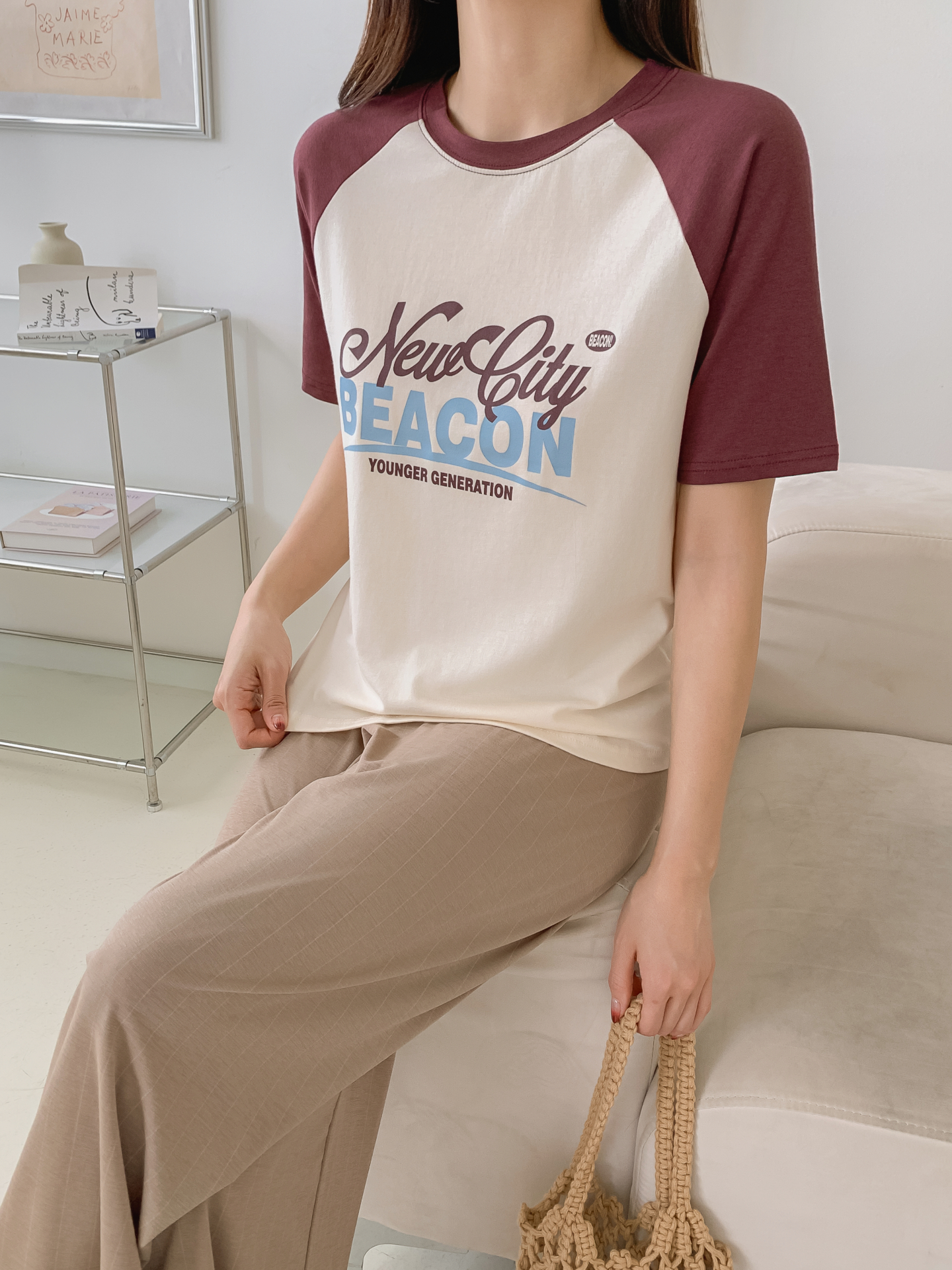 ラウンドネックラグラン半袖ロゴTシャツ | 詳細画像13