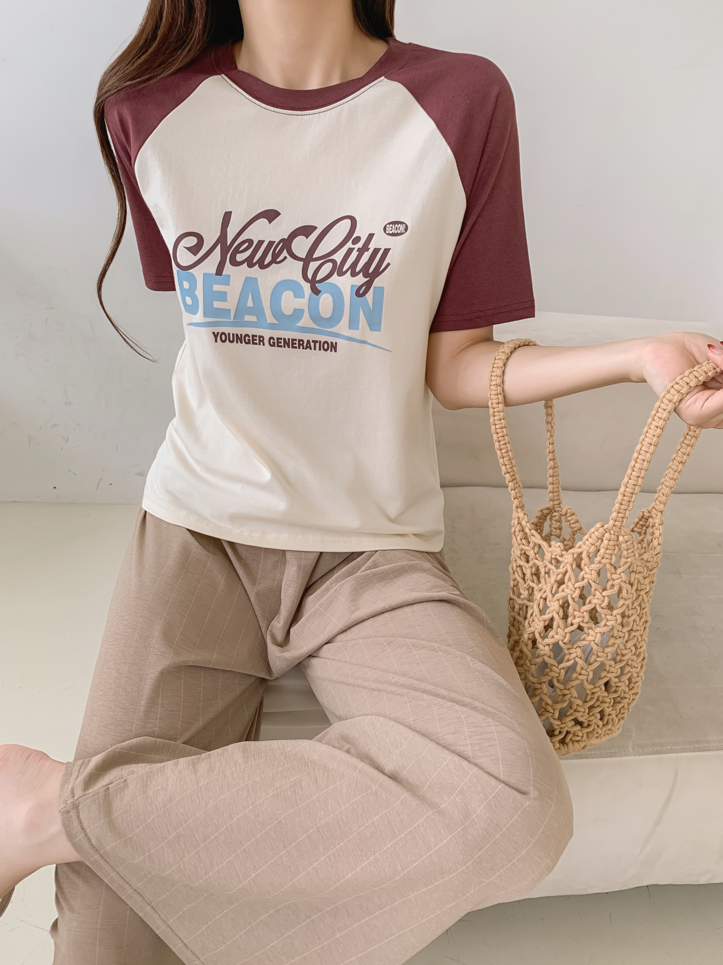 ラウンドネックラグラン半袖ロゴTシャツ | 詳細画像14
