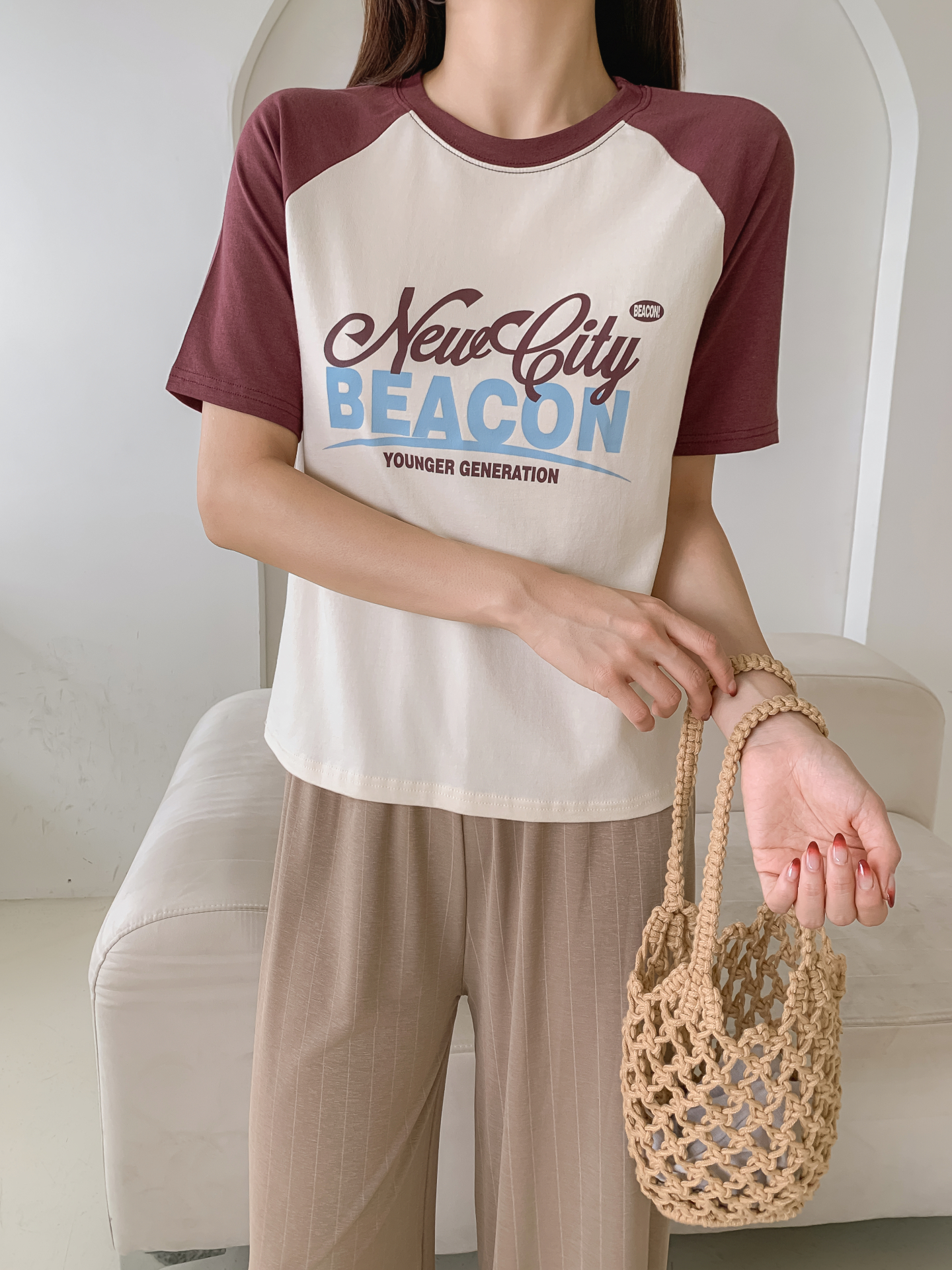 ラウンドネックラグラン半袖ロゴTシャツ | 詳細画像10