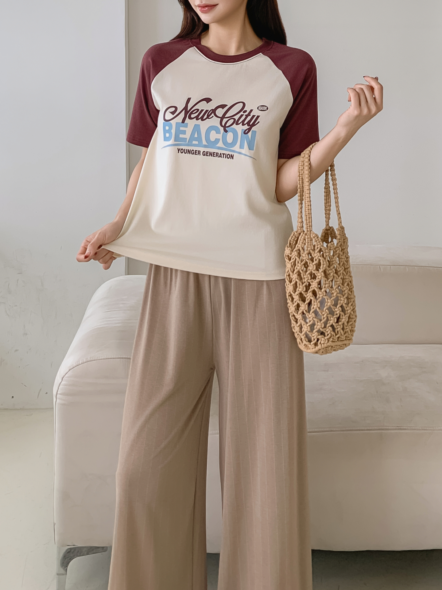 ラウンドネックラグラン半袖ロゴTシャツ | 詳細画像2