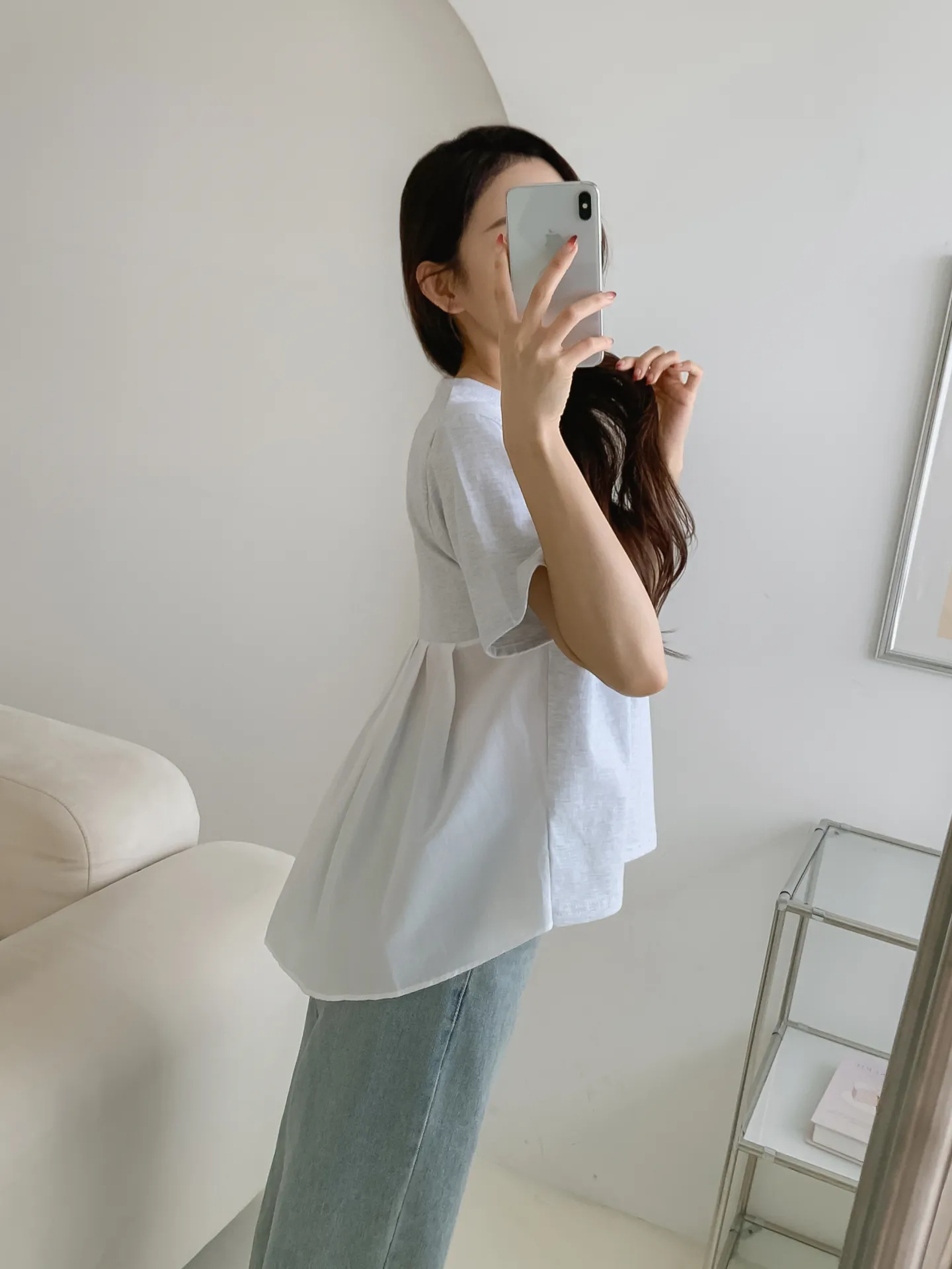 コットンラウンドネック半袖Tシャツ | 詳細画像1