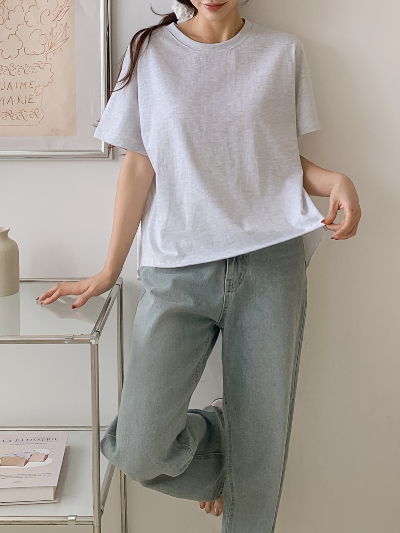 コットンラウンドネック半袖Tシャツ | 詳細画像5