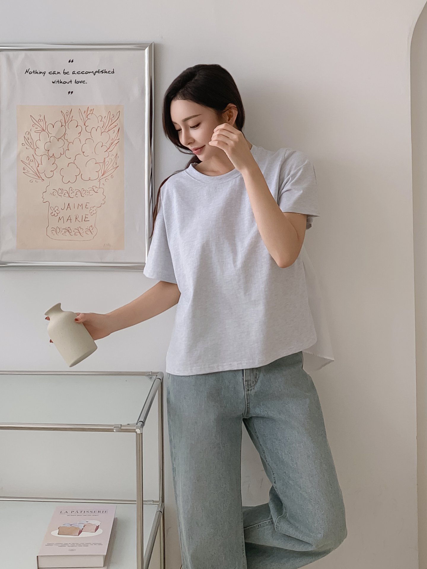 コットンラウンドネック半袖Tシャツ | 詳細画像7