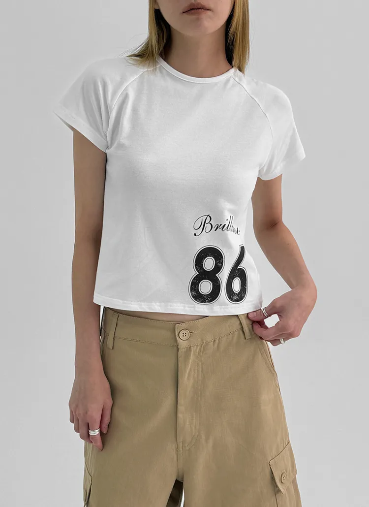 クロップドプリントTシャツ | blackup | 詳細画像1