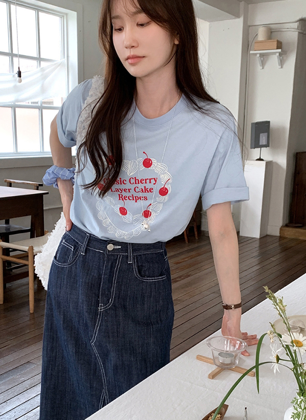 コットンラウンドネックプリントTシャツ | レディースファッション通販