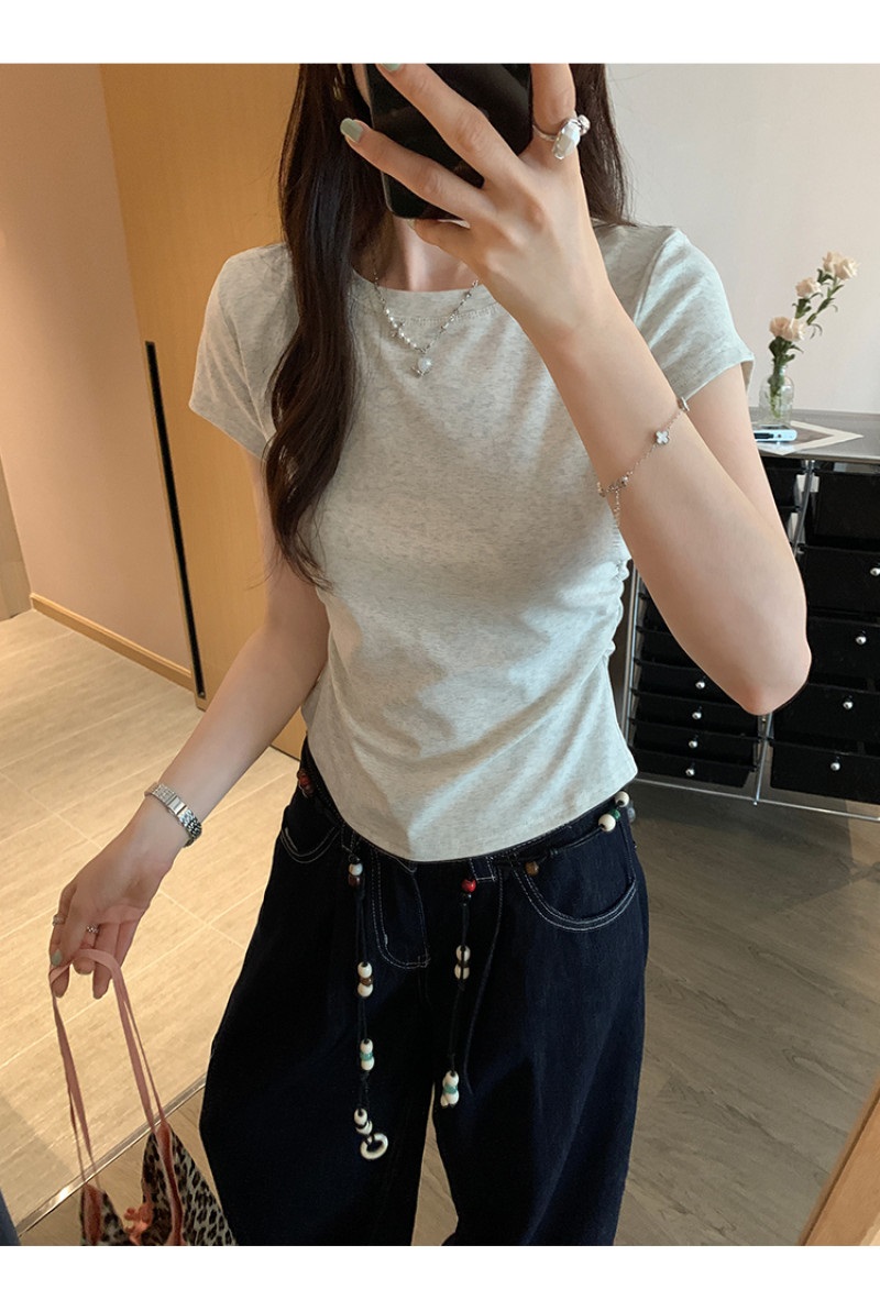 ラウンドネックシャーリング半袖Tシャツ | 詳細画像12