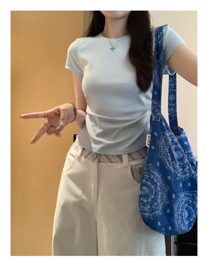 ラウンドネックシャーリング半袖Tシャツ | 詳細画像17