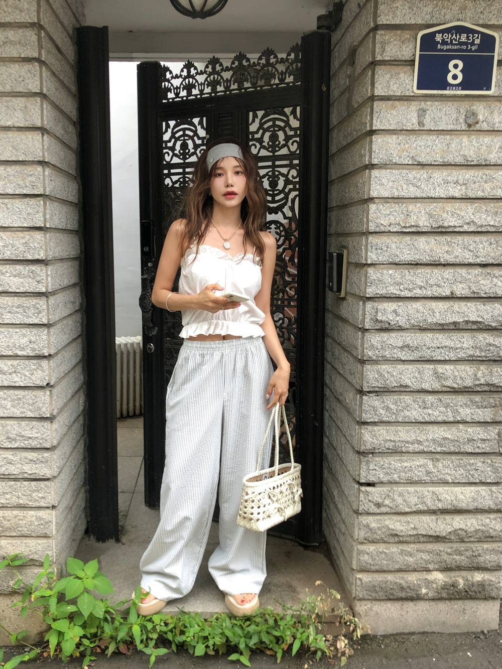 ワイドゴムストライプパンツ | レディースファッション通販 - DHOLIC