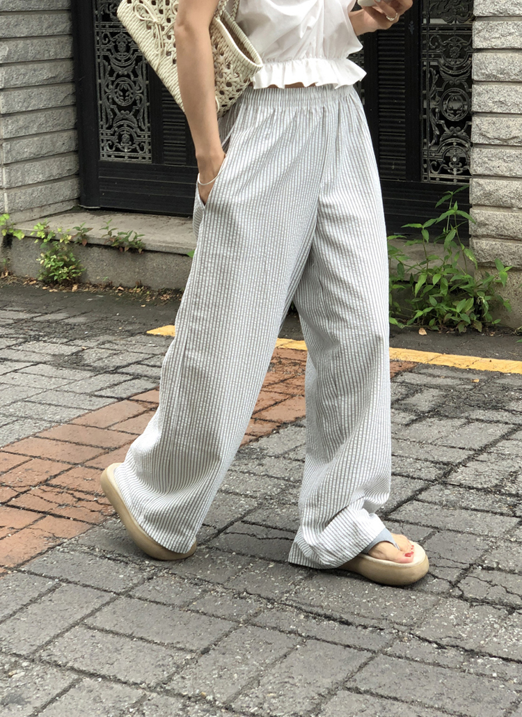 INSCRIREストライプ ワイドパンツ ストライプワイドパンツ（その他パンツ）｜callautia