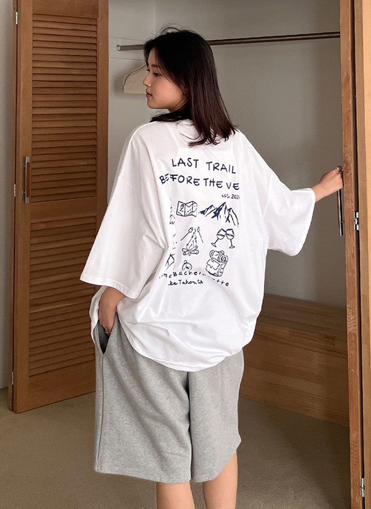 ボクシー半袖バックプリントTシャツ | レディースファッション通販