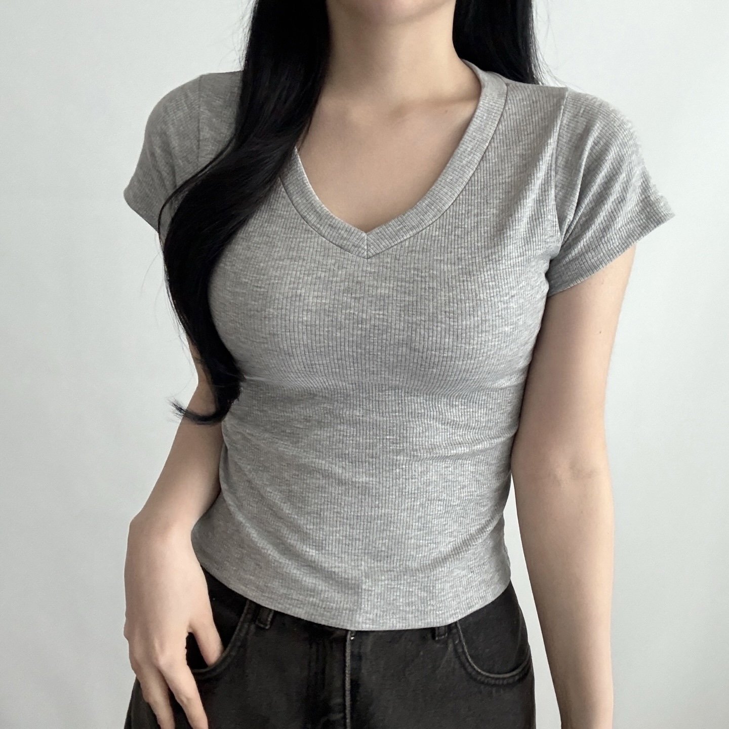 VネックスリムTシャツ | 詳細画像3