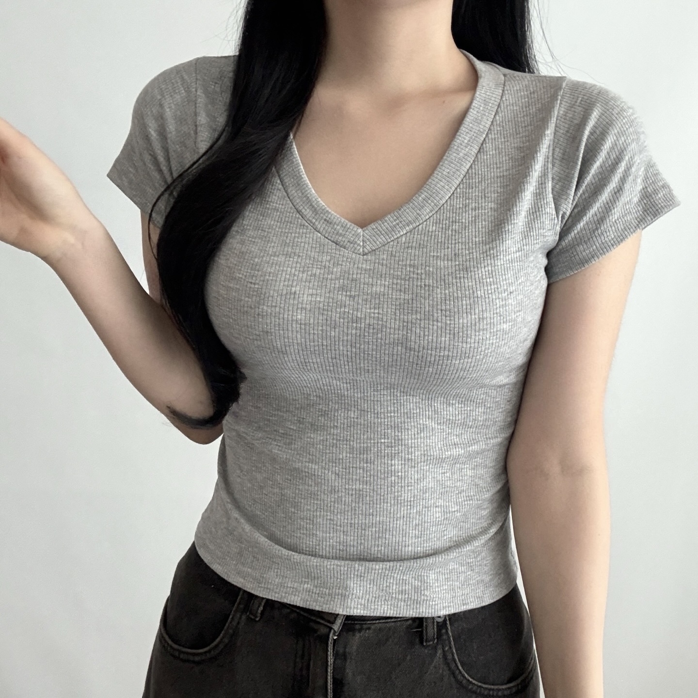 VネックスリムTシャツ | 詳細画像5