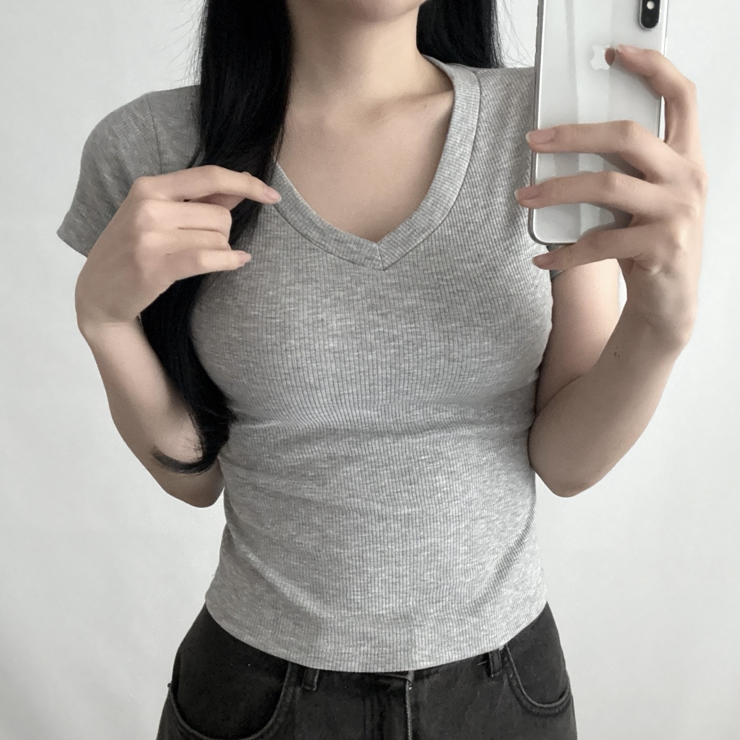 VネックスリムTシャツ | 詳細画像7