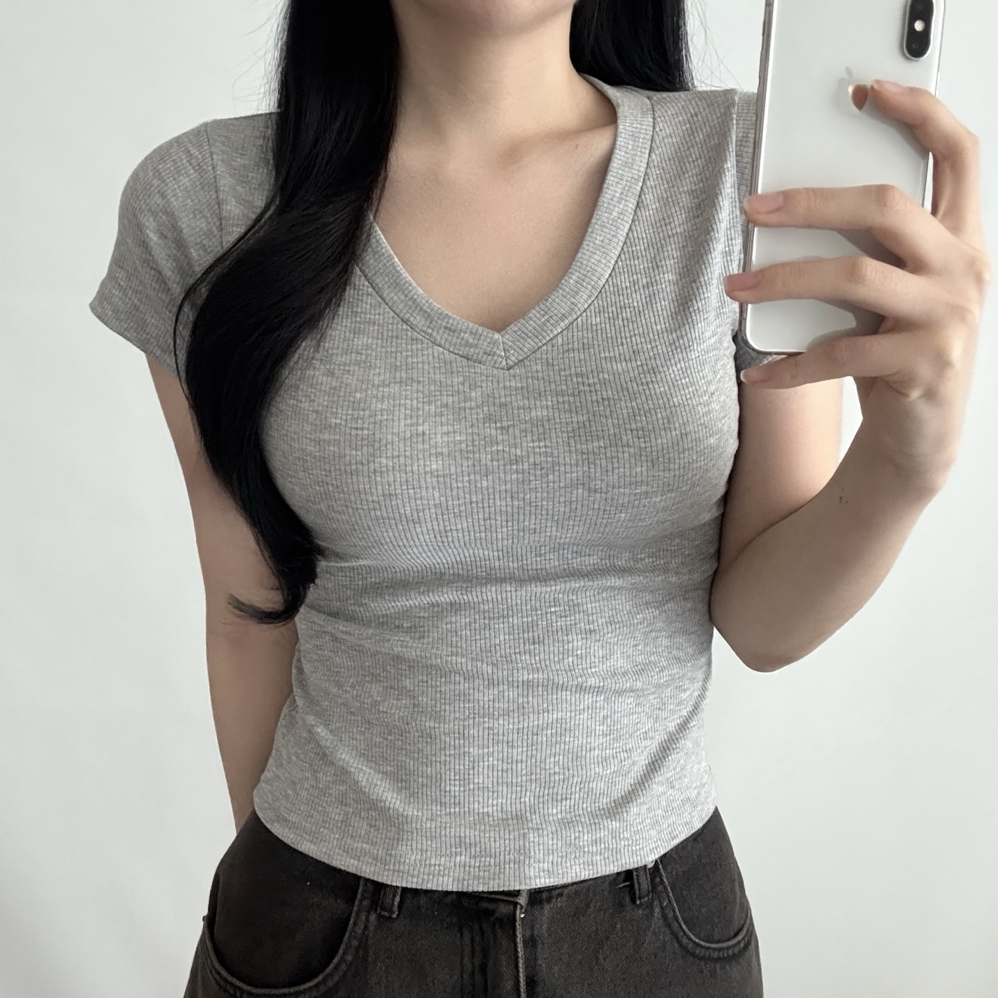 VネックスリムTシャツ | 詳細画像9