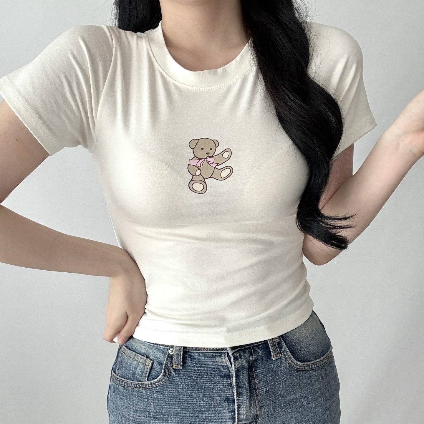 ラウンドネックスリムプリントTシャツ | 詳細画像4
