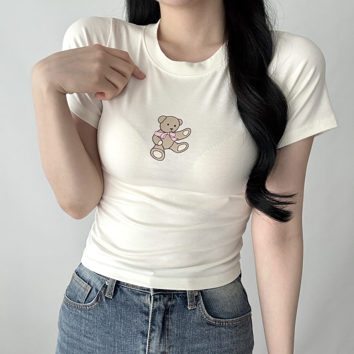ラウンドネックスリムプリントTシャツ | 詳細画像8