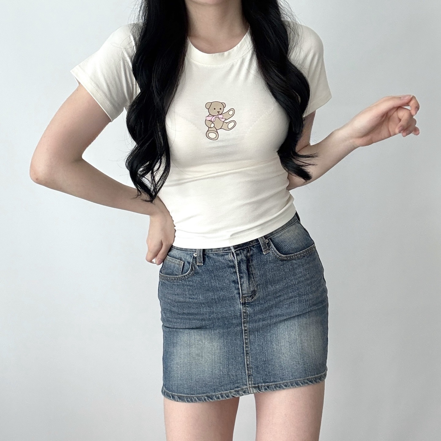 ラウンドネックスリムプリントTシャツ | 詳細画像9